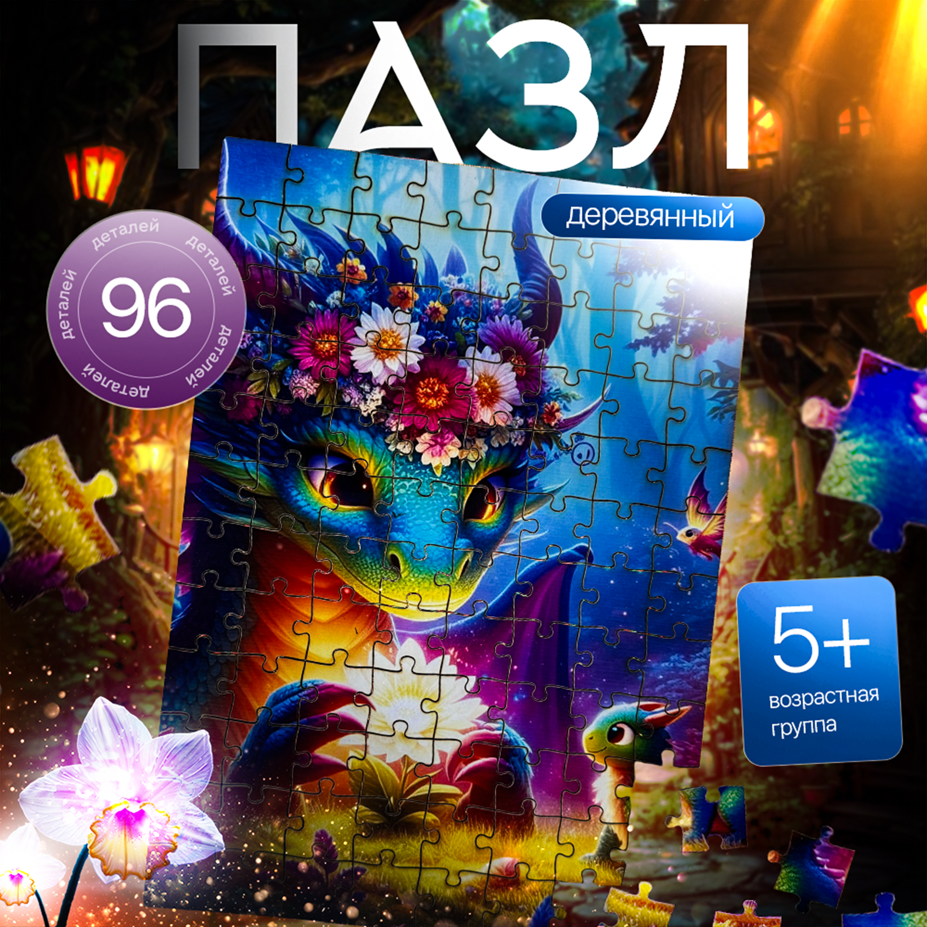 Пазлы Eco Magic Puzzles Волшебные драконы - фото 1