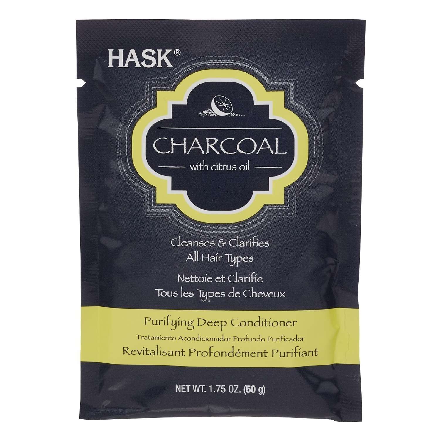 Очищающая маска для волос HASK с углем и цитрусовым маслом - фото 1