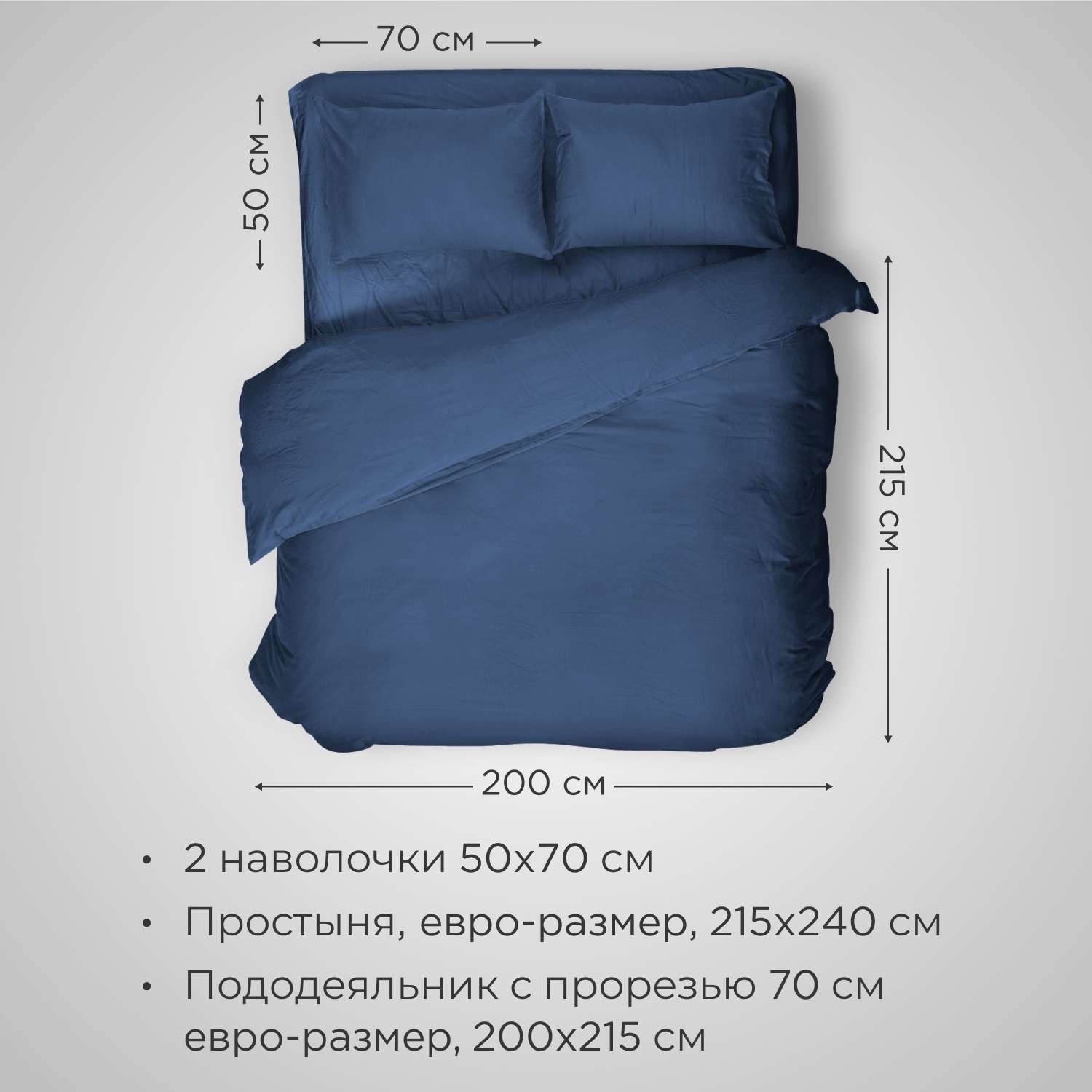 Комплект постельного белья SONNO РАЙСКИЕ ПТИЦЫ евро-размер цвет Синий - фото 2