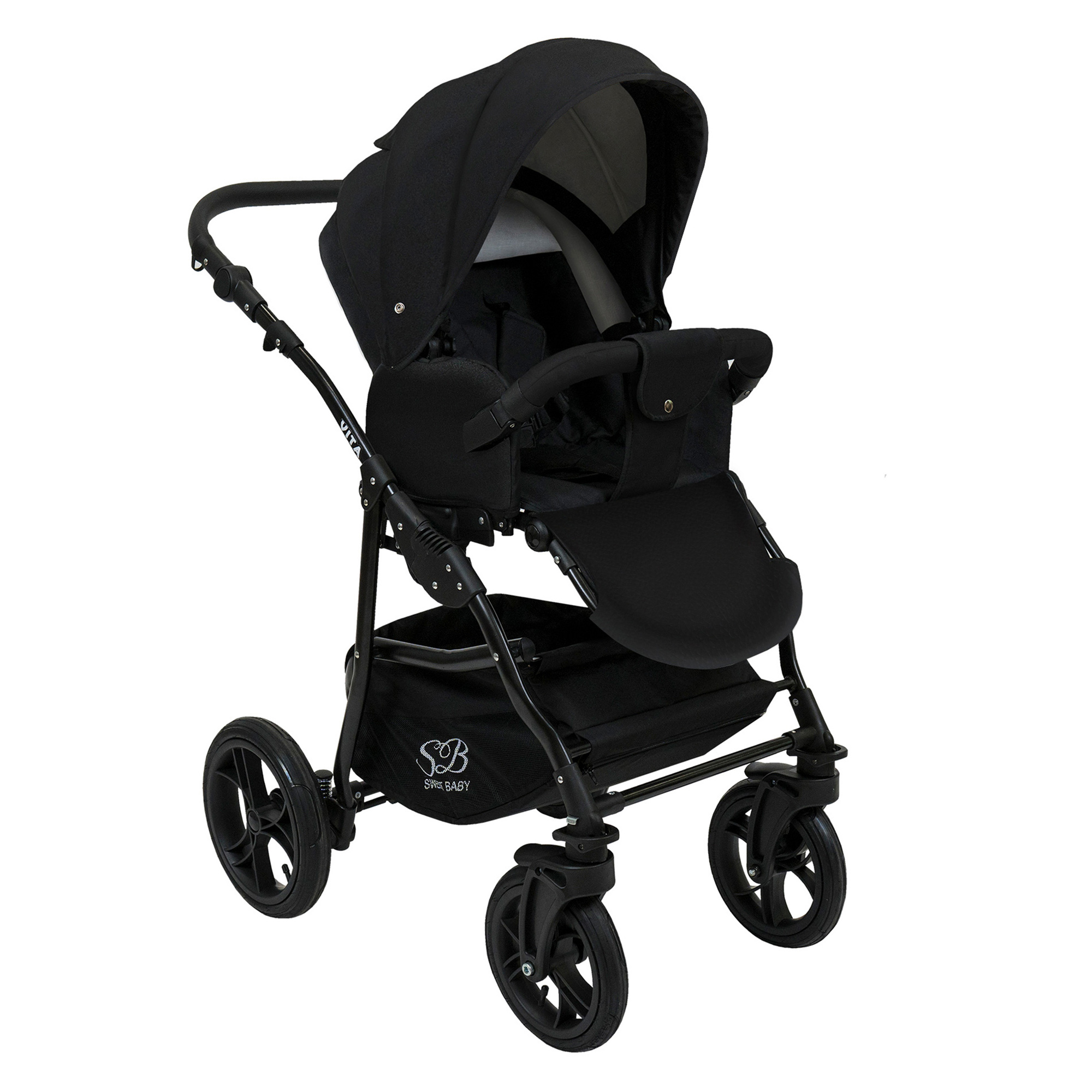 Коляска 2в1 Sweet Baby Vita Black New - фото 8