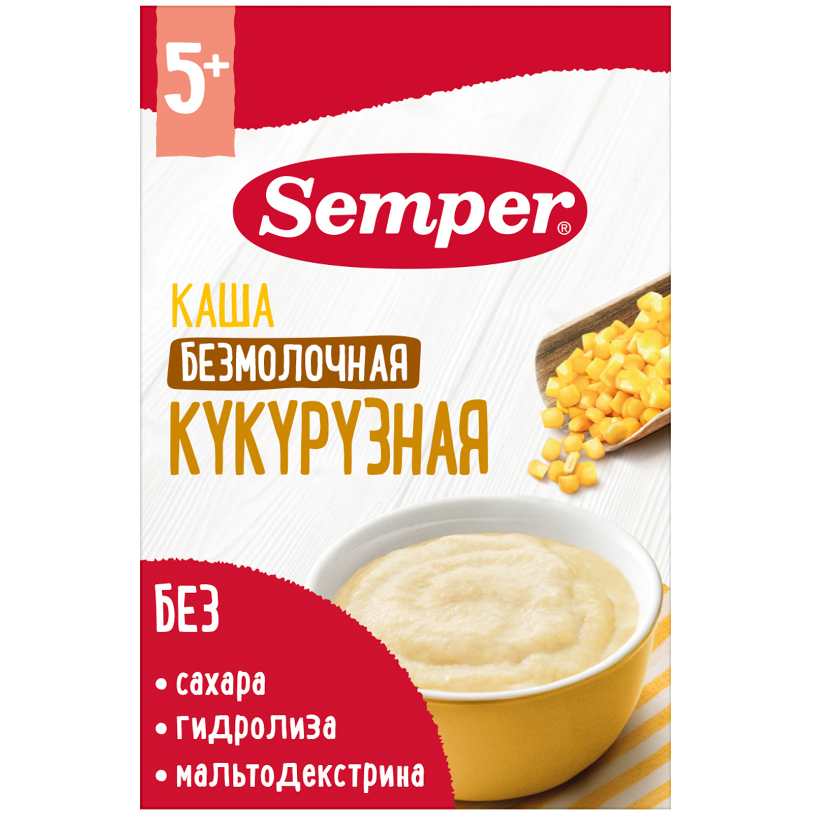 Каша безмолочная Semper кукурузная 180г с 5месяцев купить по цене 584 ₽ в  интернет-магазине Детский мир