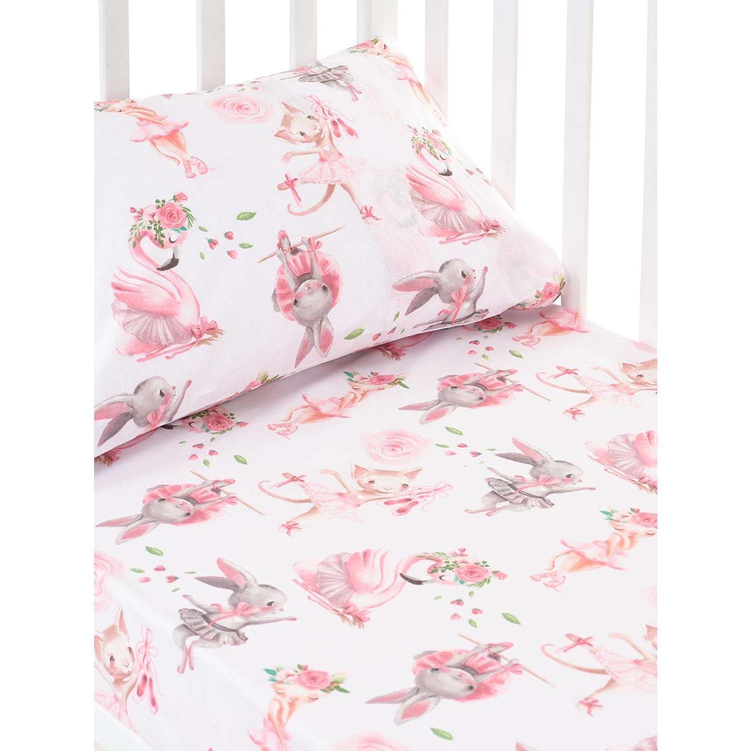Комплект постельного белья Lemony kids Cute bunny Розовый 3 предмета - фото 4
