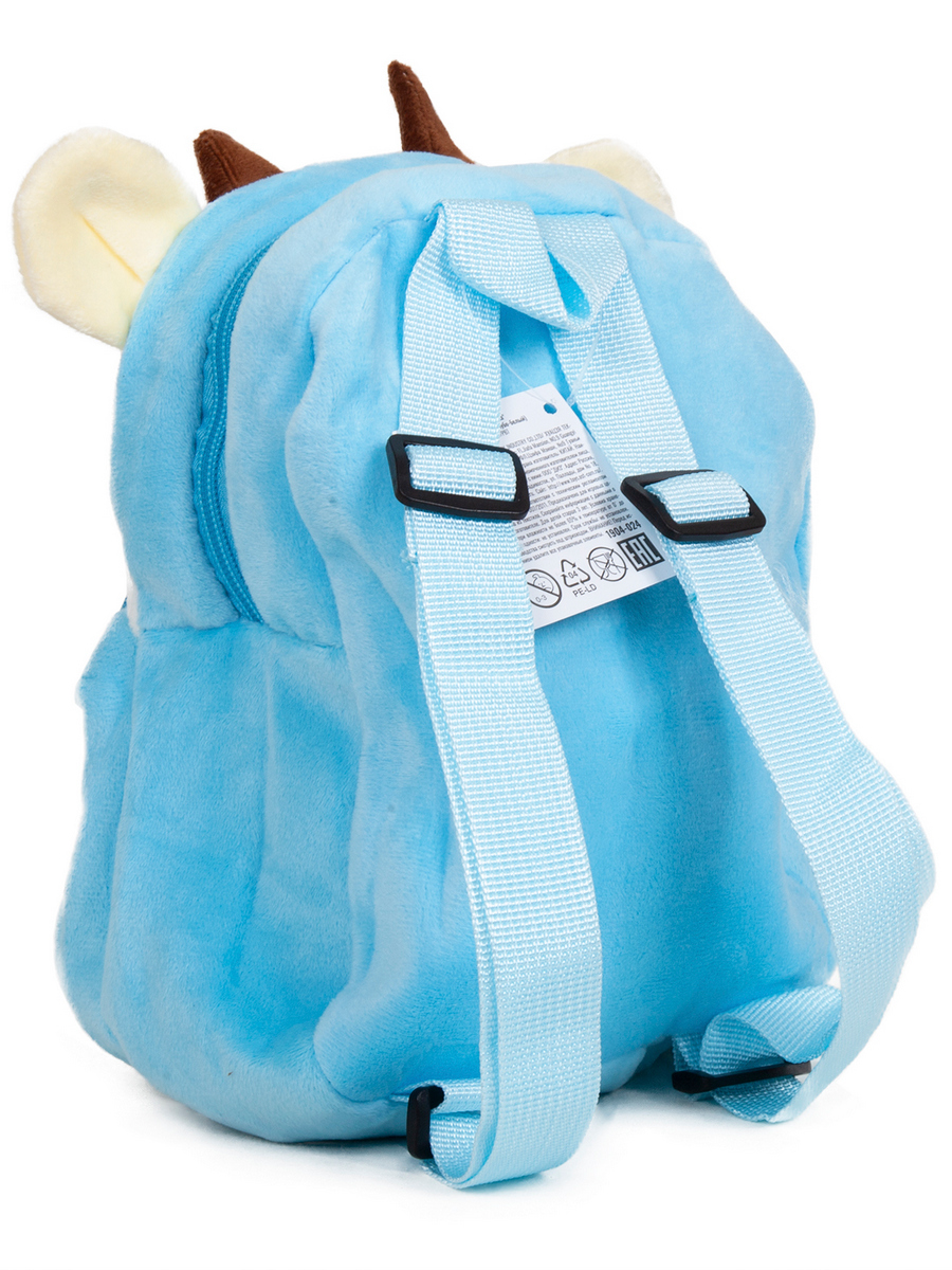 Рюкзак детский Mioshi Плюшевая коровка 19х8х23 см ткань полиэстер голубо-белый - фото 2