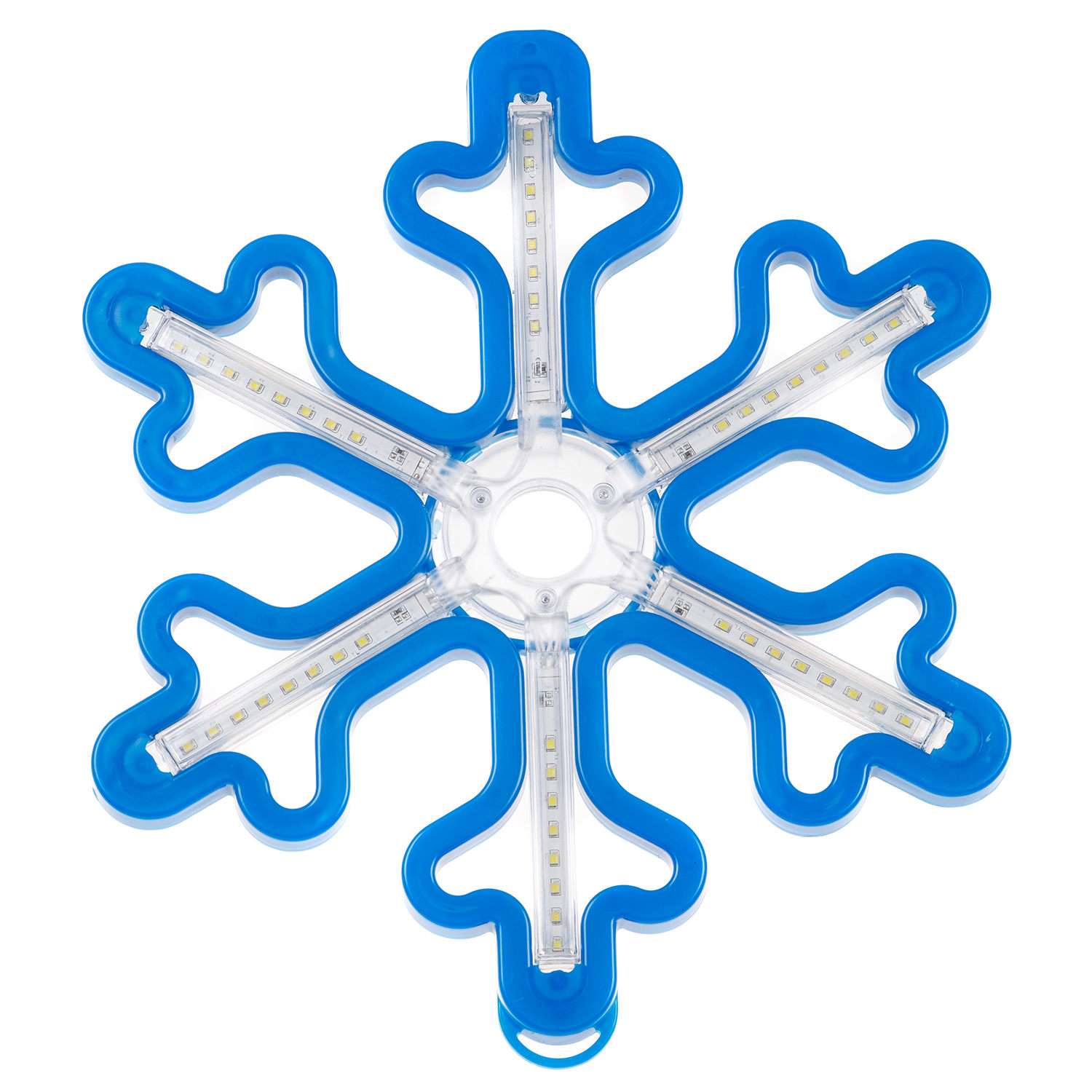 Фигура BABY STYLE Снежинка синий с эффектом белого пульсирования LED гибкий неон улица 30 см - фото 1