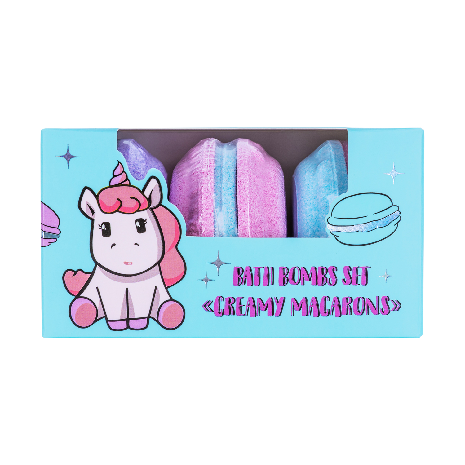 Набор бомбочек для ванны Unicorns Approve Creamy macarons 3шт LTA023287 - фото 1