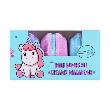 Набор бомбочек для ванны Unicorns Approve Creamy macarons 3шт LTA023287