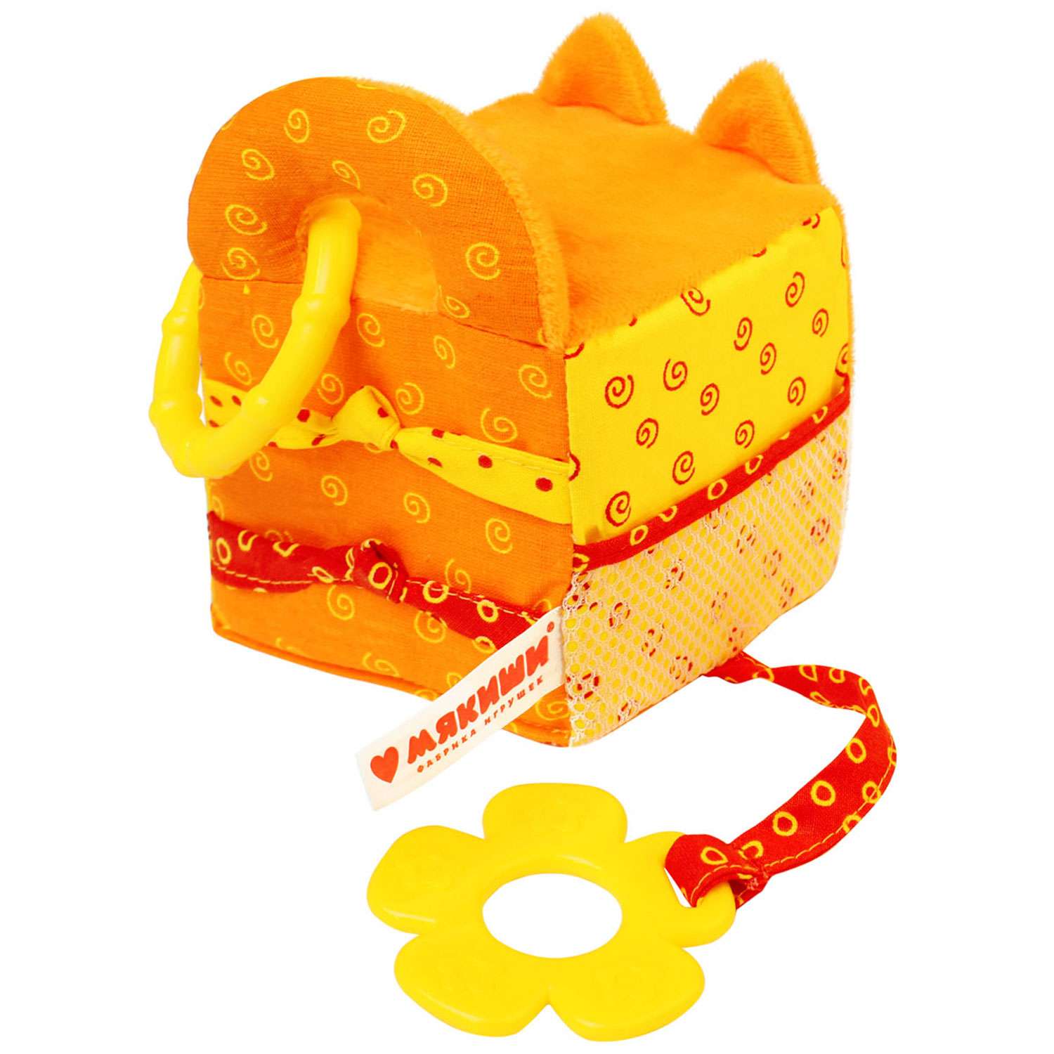 Игрушка Мякиши Развивающая кубик для новорождённого прорезыватель Лисичка Апельсинка бизикубик подарок - фото 2