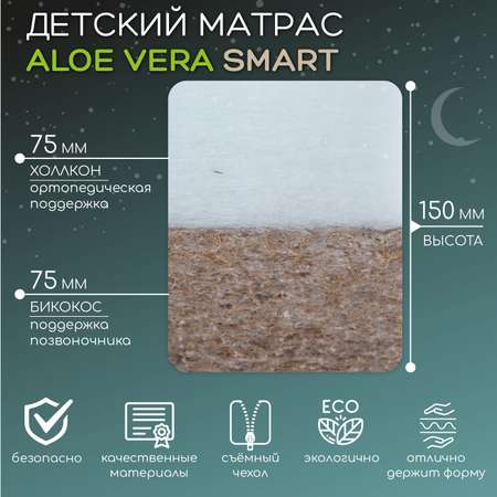 Матрас Aloe Vera Smart AmaroBaby со съемным чехлом 160х80х15 см