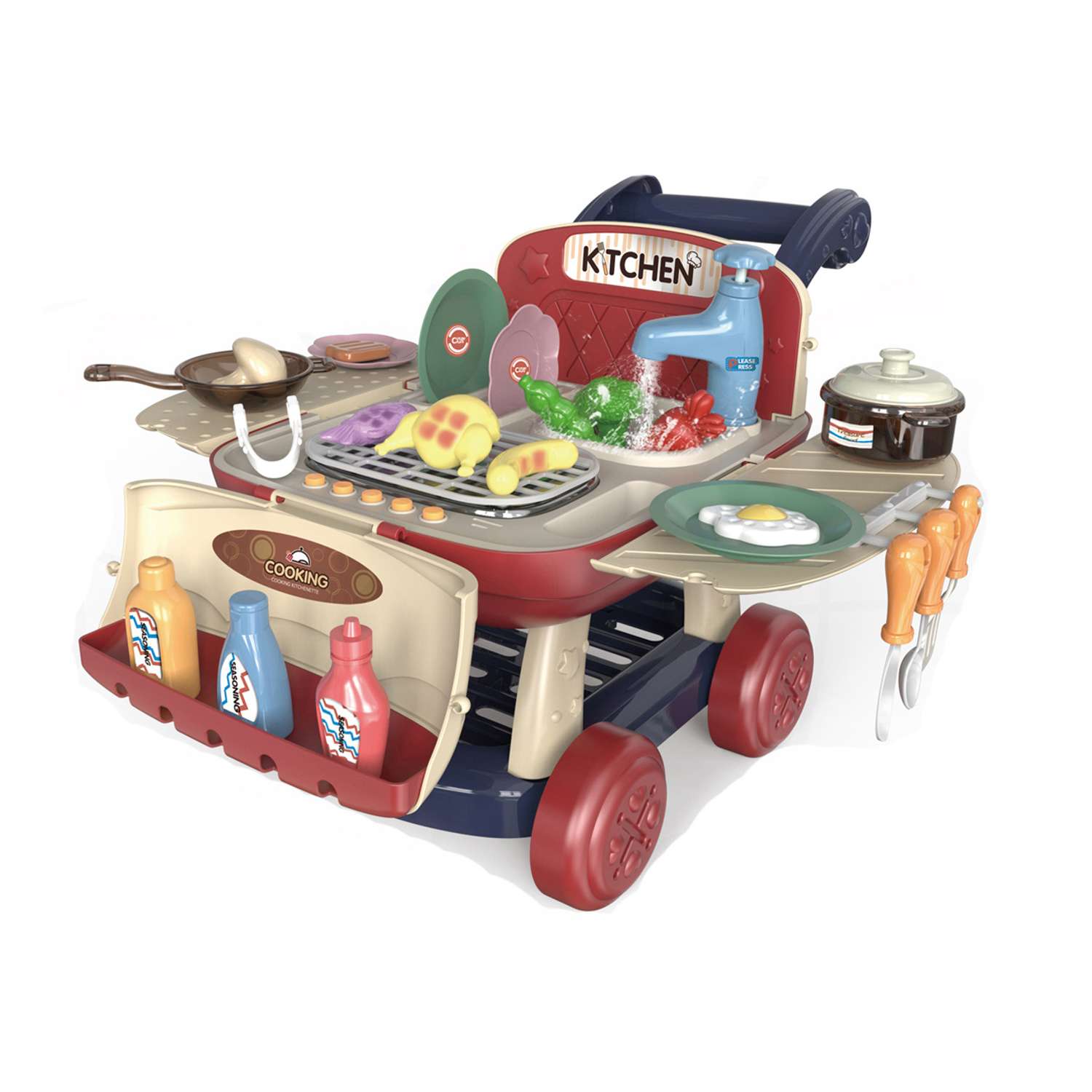 Кухонная корзина с барбекю SHARKTOYS краном посудой и продуктами - фото 1