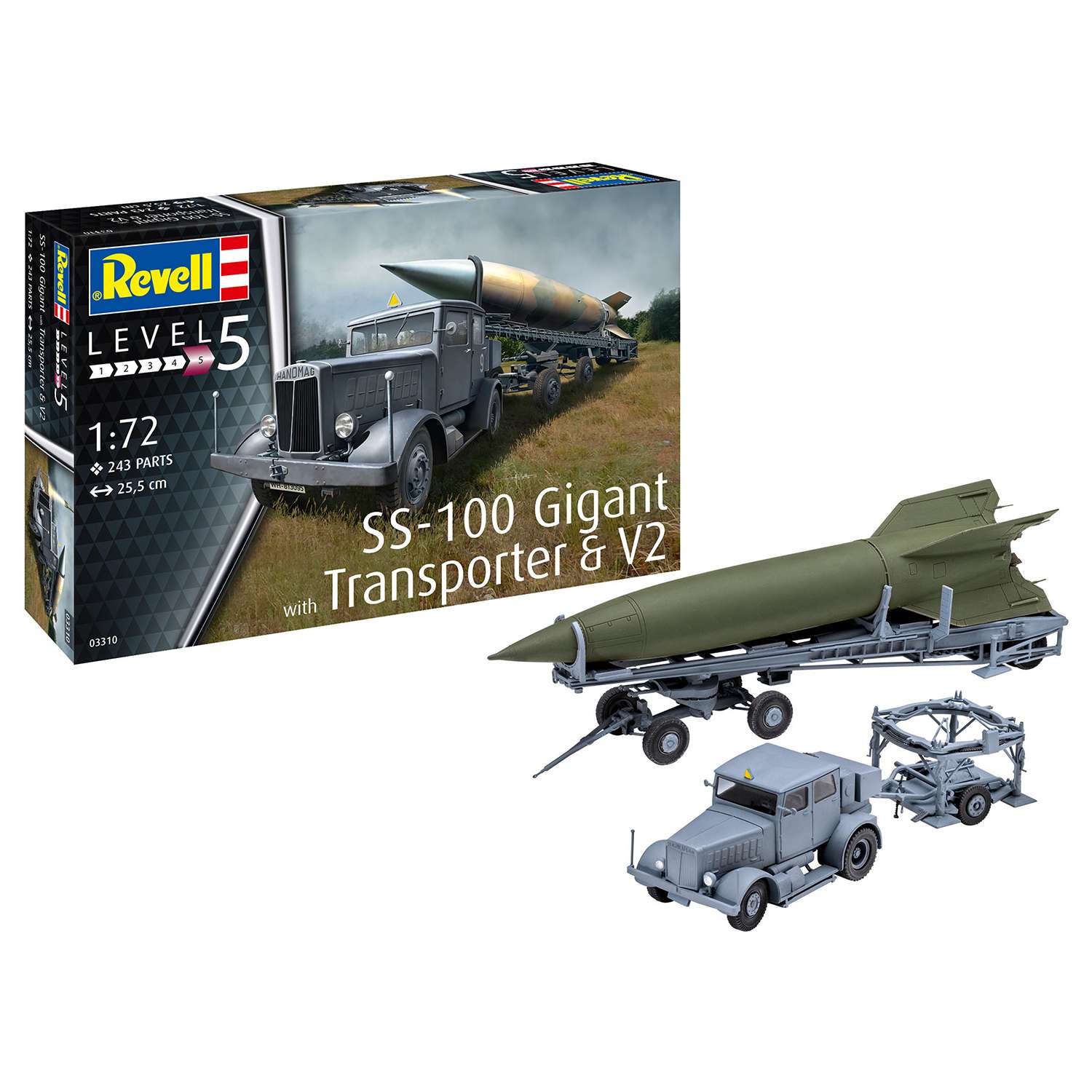 Набор Revell Военная техника SS-100 Gigant + Transporter + V2 03310 - фото 2
