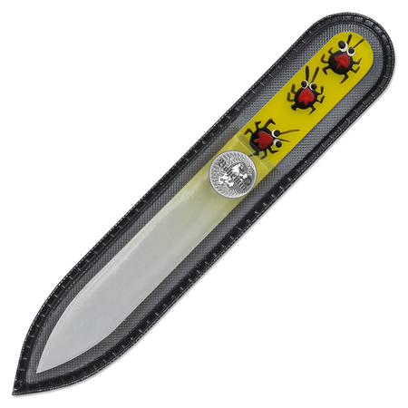 Пилка для ногтей BOHEMIA Czech Glass Nail Files 90 мм ручная роспись жучки