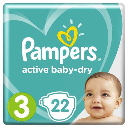 Подгузники Pampers Active Baby-Dry 22 шт. 3 6-10 кг