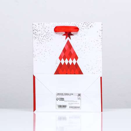 Пакет Sima-Land ламинированный «Красный ёлка» 18×23×10