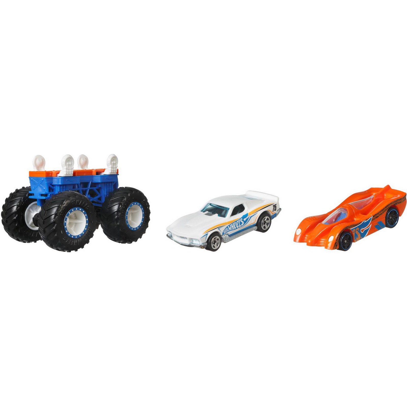 Набор Hot Wheels Monster Trucks Монстр-мейкер с 2машинками и шасси Синий  GWW20 купить по цене 199 ₽ в интернет-магазине Детский мир