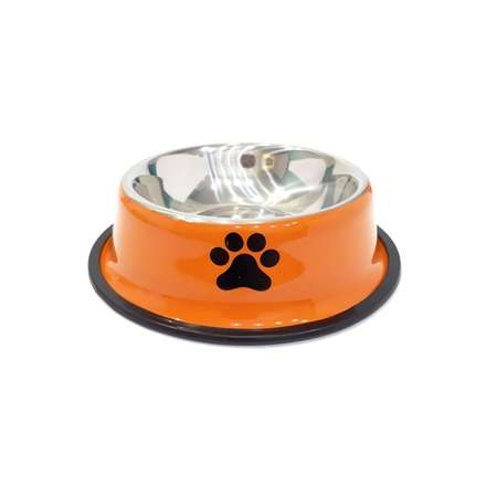 Миска для собак Uniglodis Металлическая с прорезиненным основанием 300 мл оранжевый