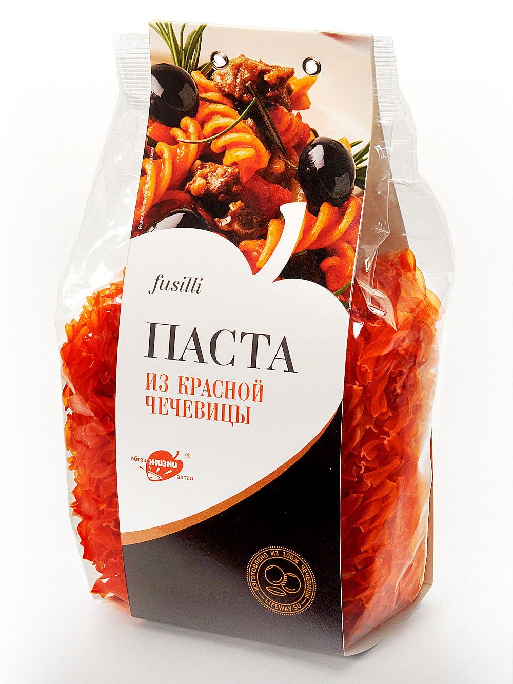 Паста из красной чечевицы Образ жизни Алтая Fusilli безглютеновый продукт 300г - фото 1