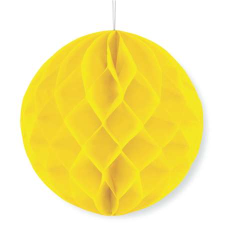 Шар бумажный Весёлый хоровод Декор 30 см желтый