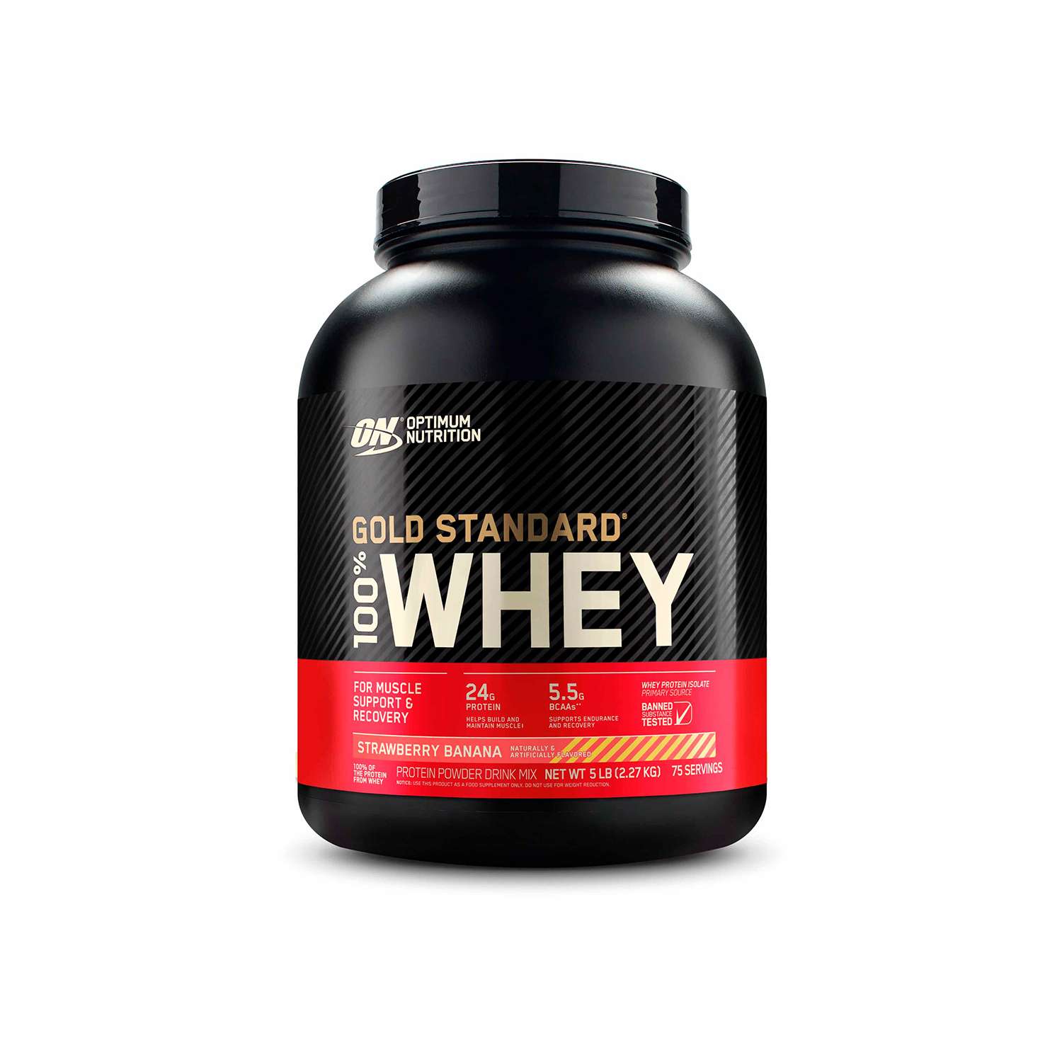 Протеин Optimum Nutrition Gold Standard 100% Whey 2270 гр Клубника банан - фото 1