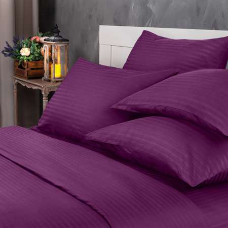 Комплект постельного белья Verossa 1.5СП Violet страйп-сатин наволочки 70х70см 100% хлопок