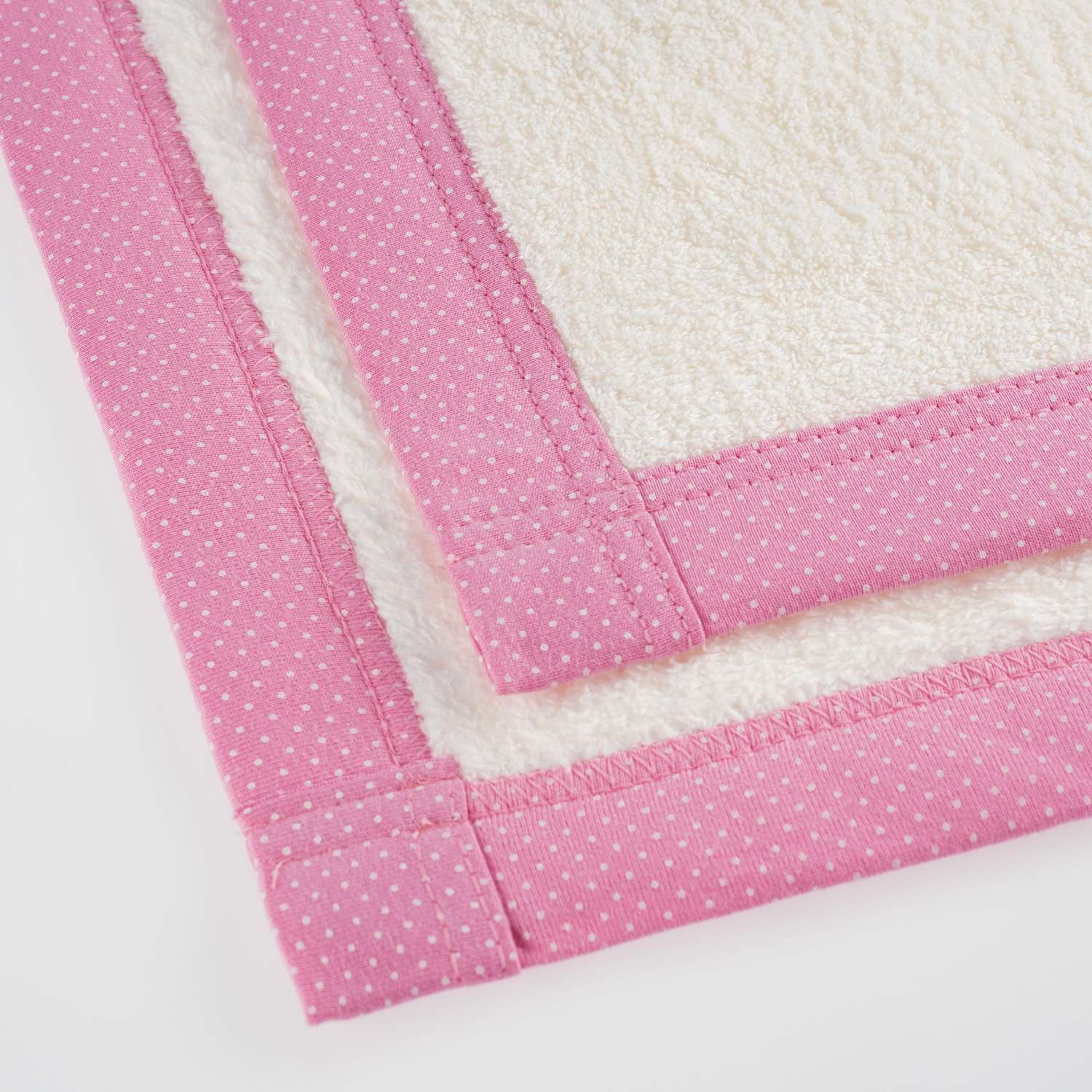 Плед для новорожденных Mrs.Stretch Mr.Jersy 80х105 см велсофт утепленный цвет молочный/ярко-розовый - фото 2