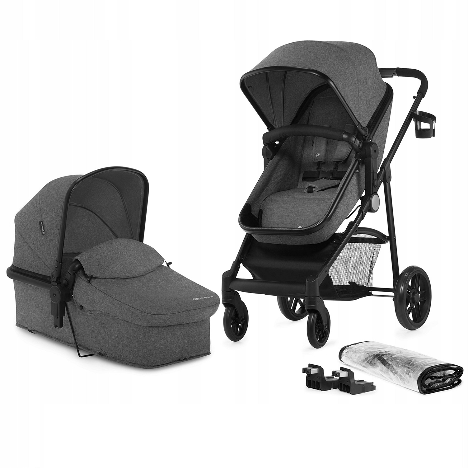Коляска 2в1 Kinderkraft Juli Grey - фото 2