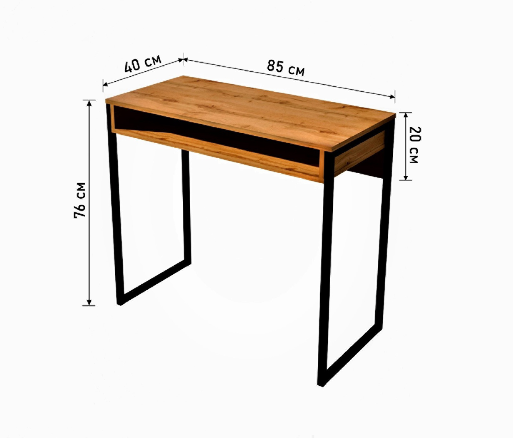 Стол компьютерный письменный WoodSteel в стиле лофт Chicago lite 85x40x76 см чёрный - фото 4