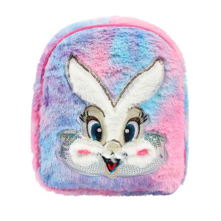 Рюкзак Little Mania меховой розово-фиолетовый с кроликом