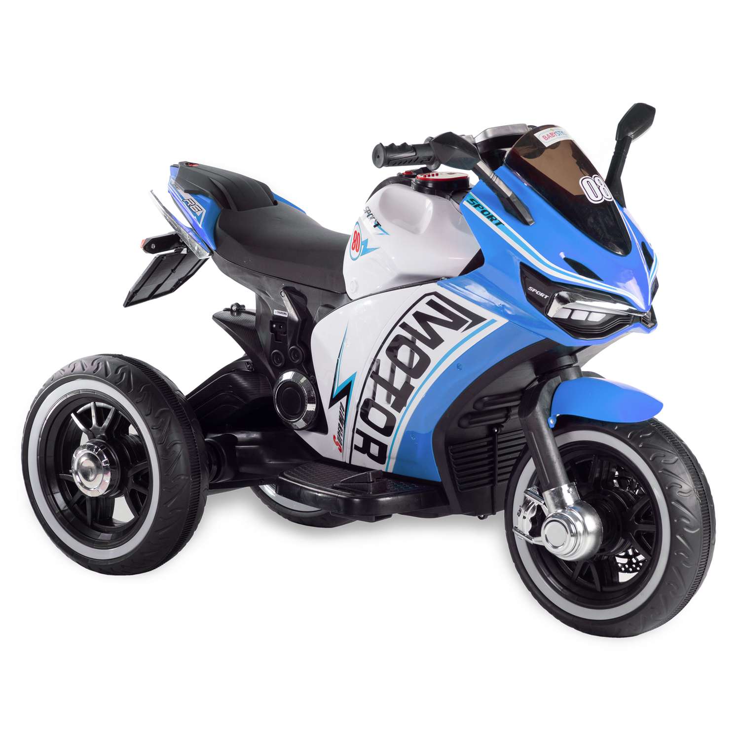 Мотоцикл BABY STYLE на аккумуляторе синий со светом - фото 1