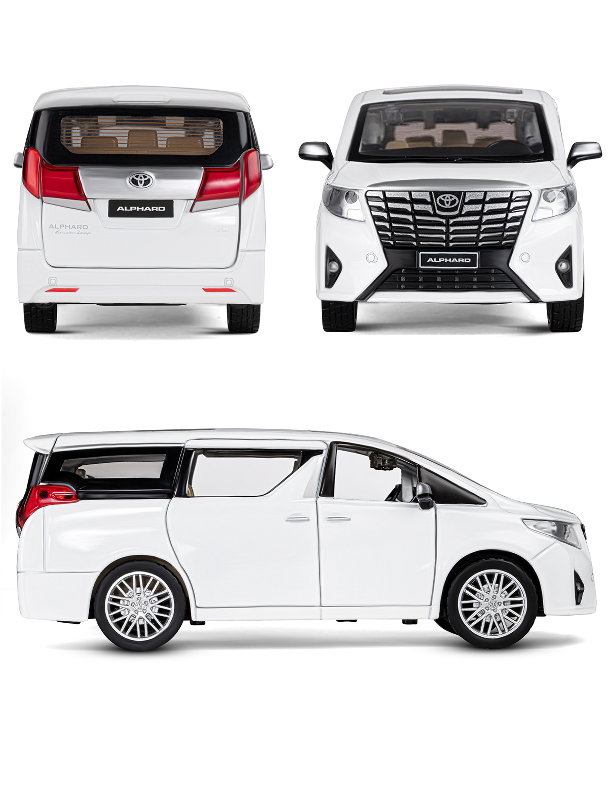 Автомобиль АВТОпанорама Toyota Alphard 1:29 белый JB1251333 - фото 5