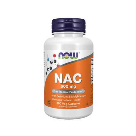 N ацетил L цистеин Now NAC 600мг 100 капсул