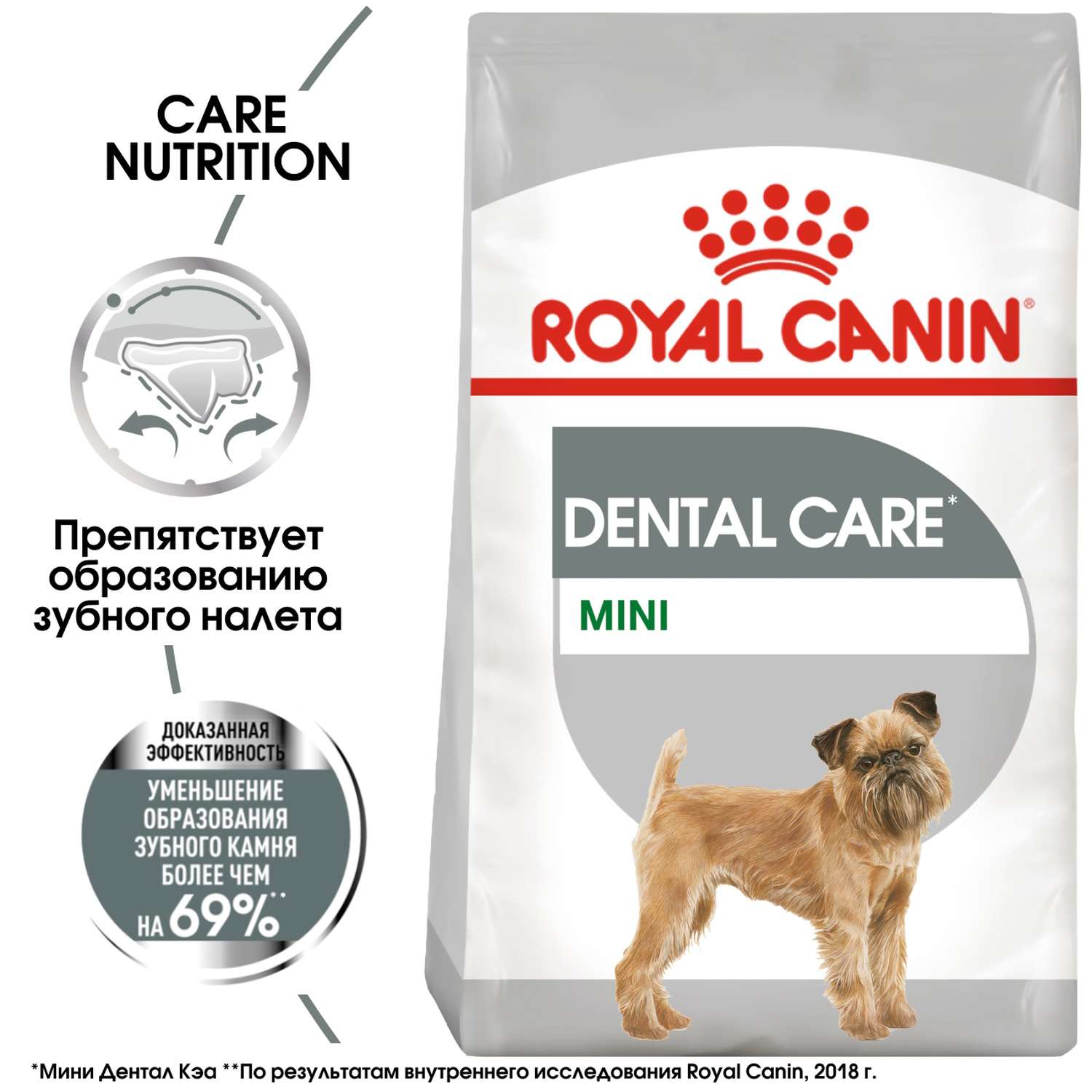 Корм для собак ROYAL CANIN Mini Dental мелких пород предрасположенных к образованию зубного камня 3кг - фото 1