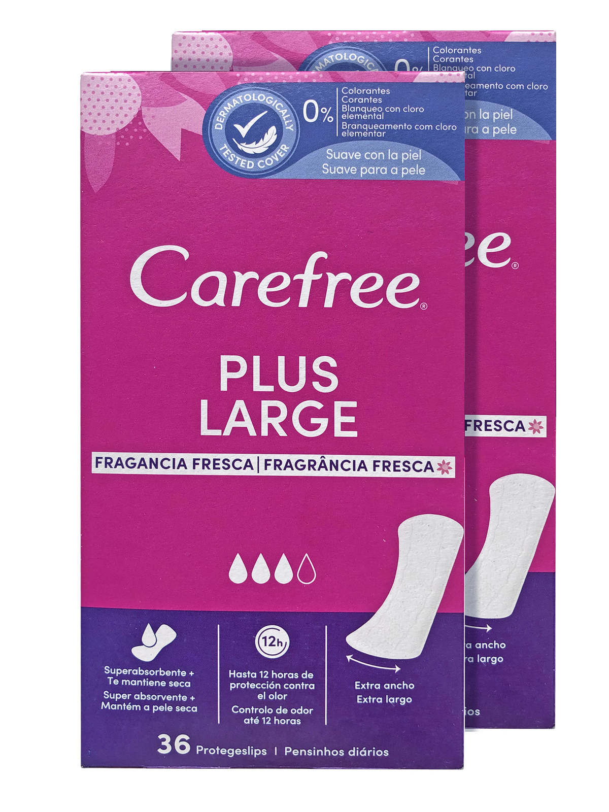 Прокладки гигиенические Carefree ежедневные 36 шт х 2 упаковки Plus large - фото 1