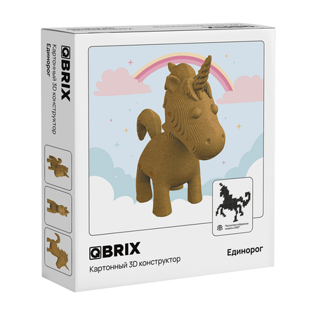 Конструктор QBRIX 3D картонный Единорог 20067