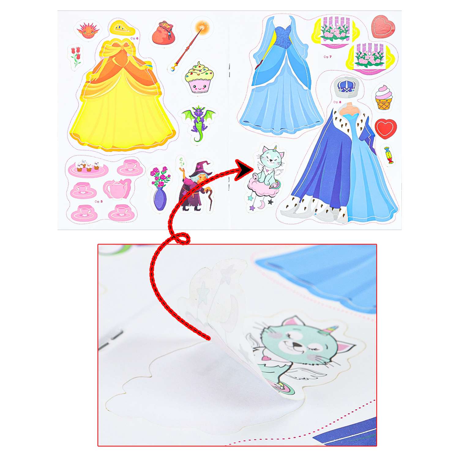 Развивающая брошюра Bright Kids с наклейками Princesses А5 4 листа - фото 6