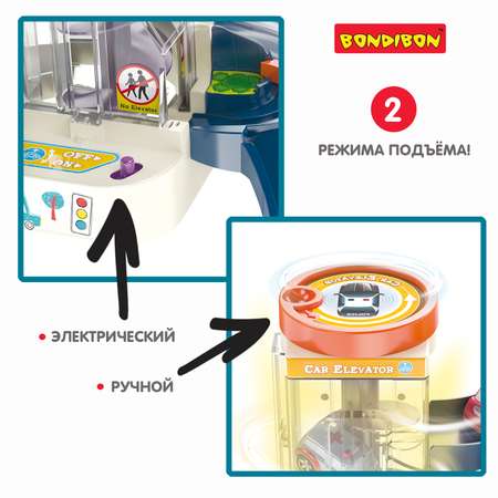 Игровой набор Bondibon Многоуровневая Гараж Парковка со светом и звуком серия Парк техники