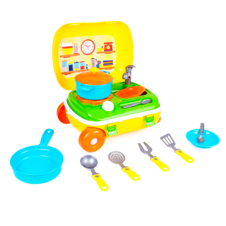 Игровой набор Технок мини кухня с посудой в чемодане