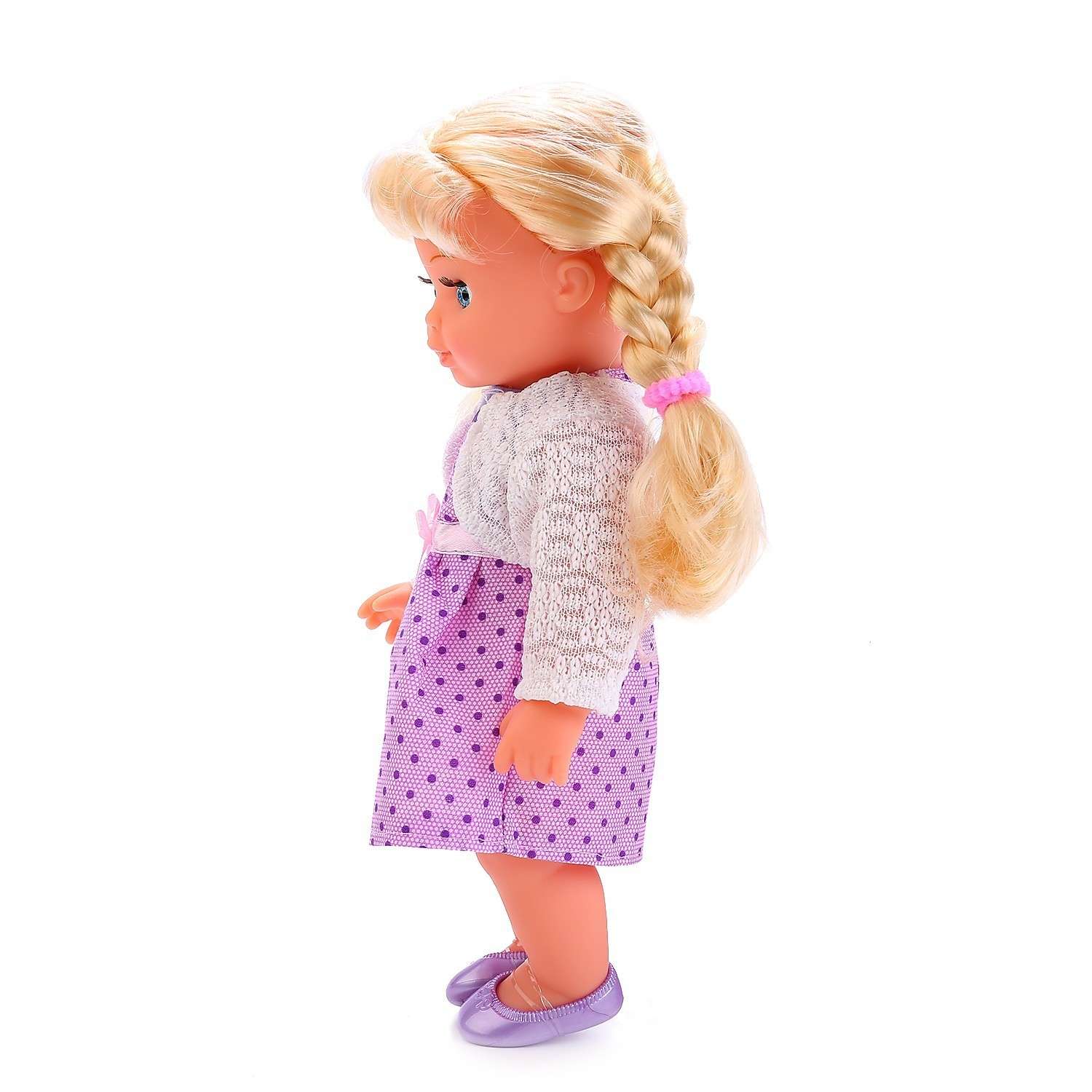 Кукла Карапуз озвученная, стихи и песни А.Барто, 25 см Фиолетовое платье 214793 - фото 4