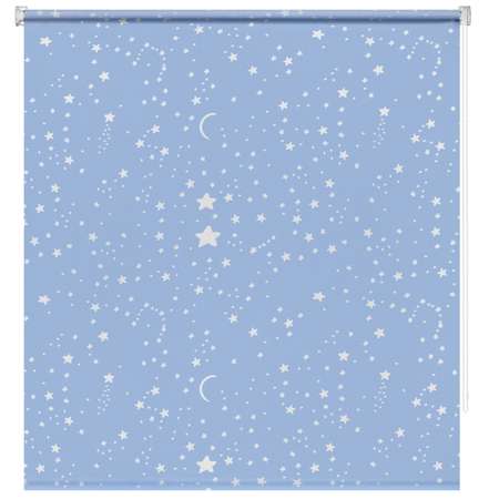 Рулонная штора DECOFEST Принт Звездное небо Голубой 080x160 LT Мини