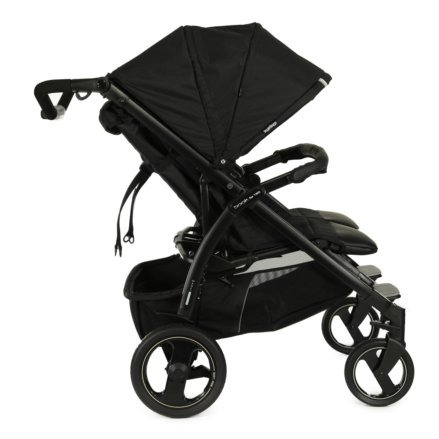 Коляска прогулочная для близнецов Peg-Perego Book For Two Classic Black - фото 4