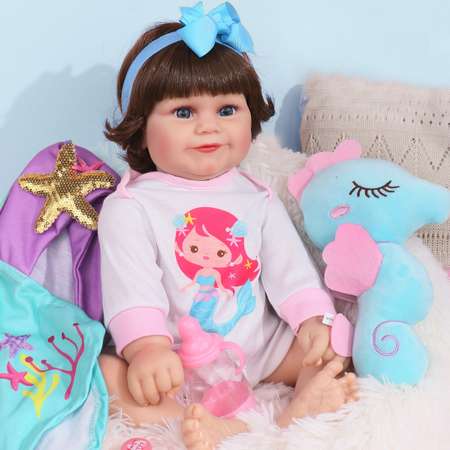 Кукла Реборн QA BABY Ариэль пупс с соской набор игрушки для девочки 45 см