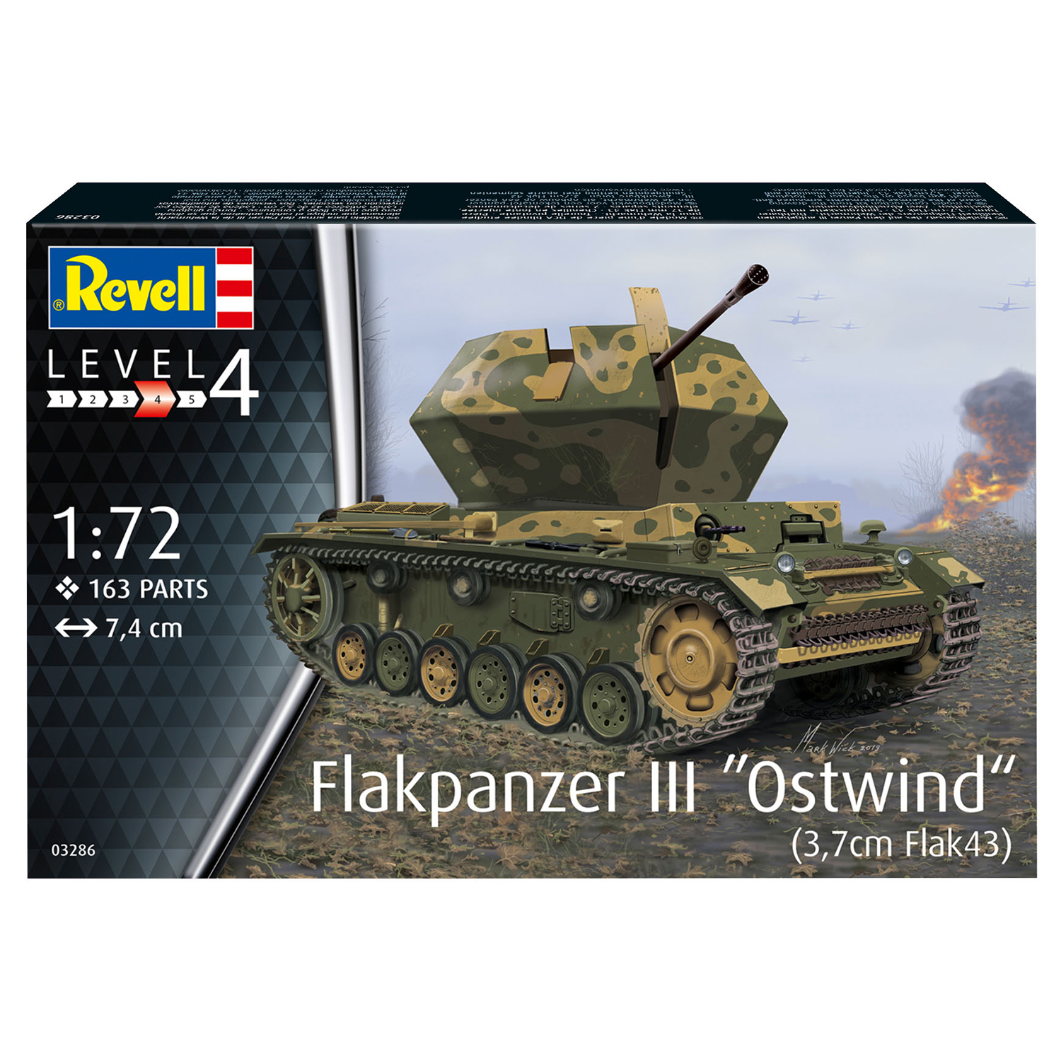 Сборная модель Revell Самоходная артиллерийская установка Flakpanzer III Ostwind 03286 - фото 5