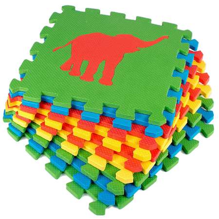 Развивающий детский коврик Eco cover игровой для ползания мягкий пол Сафари 33х33