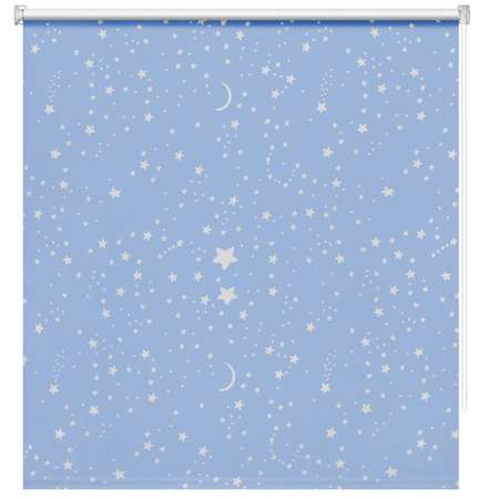 Рулонная штора DECOFEST Принт Блэкаут Звездное небо Голубой 050x160 LT Мини