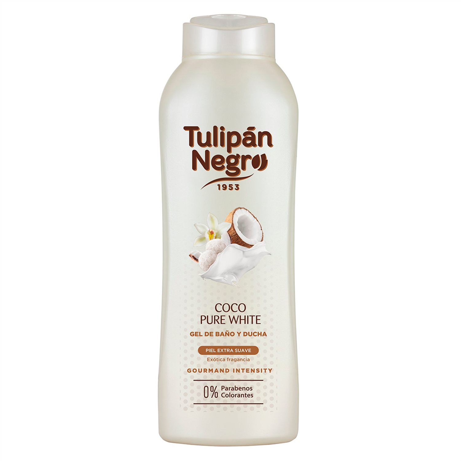 Гель-пена для душа Tulipan Negro без парабенов ваниль и нежный кокос 720 мл - фото 1