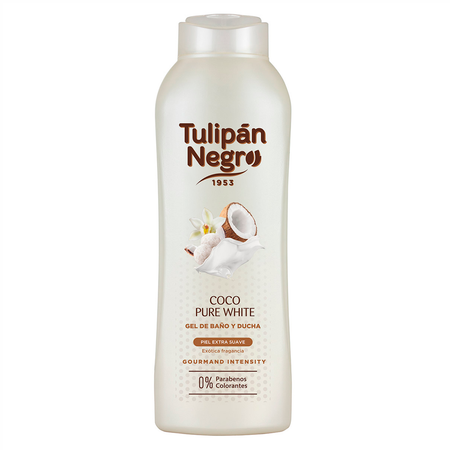 Гель-пена для душа Tulipan Negro без парабенов ваниль и нежный кокос 720 мл