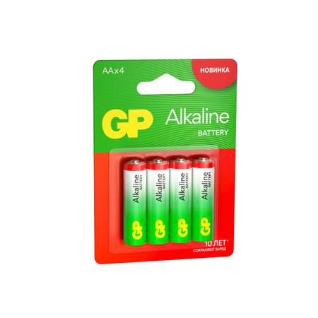 Батарейки алкалиновые GP АА 4шт GP15ARA21-2CRSBC4