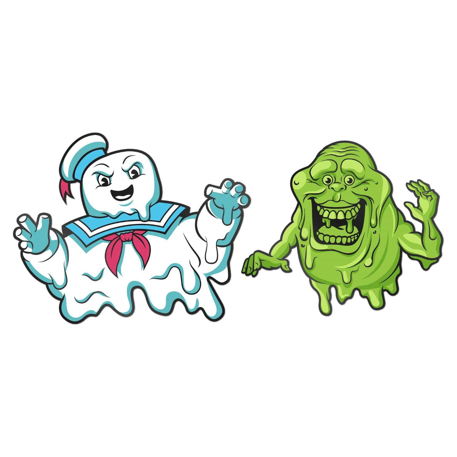 Набор значков Ghostbusters Охотники за привидениями – Зефирный человек и Лизун 2 шт - фото 1