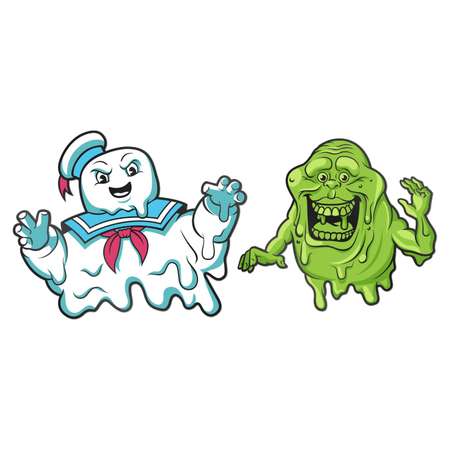 Набор значков Ghostbusters Охотники за привидениями – Зефирный человек и Лизун 2 шт