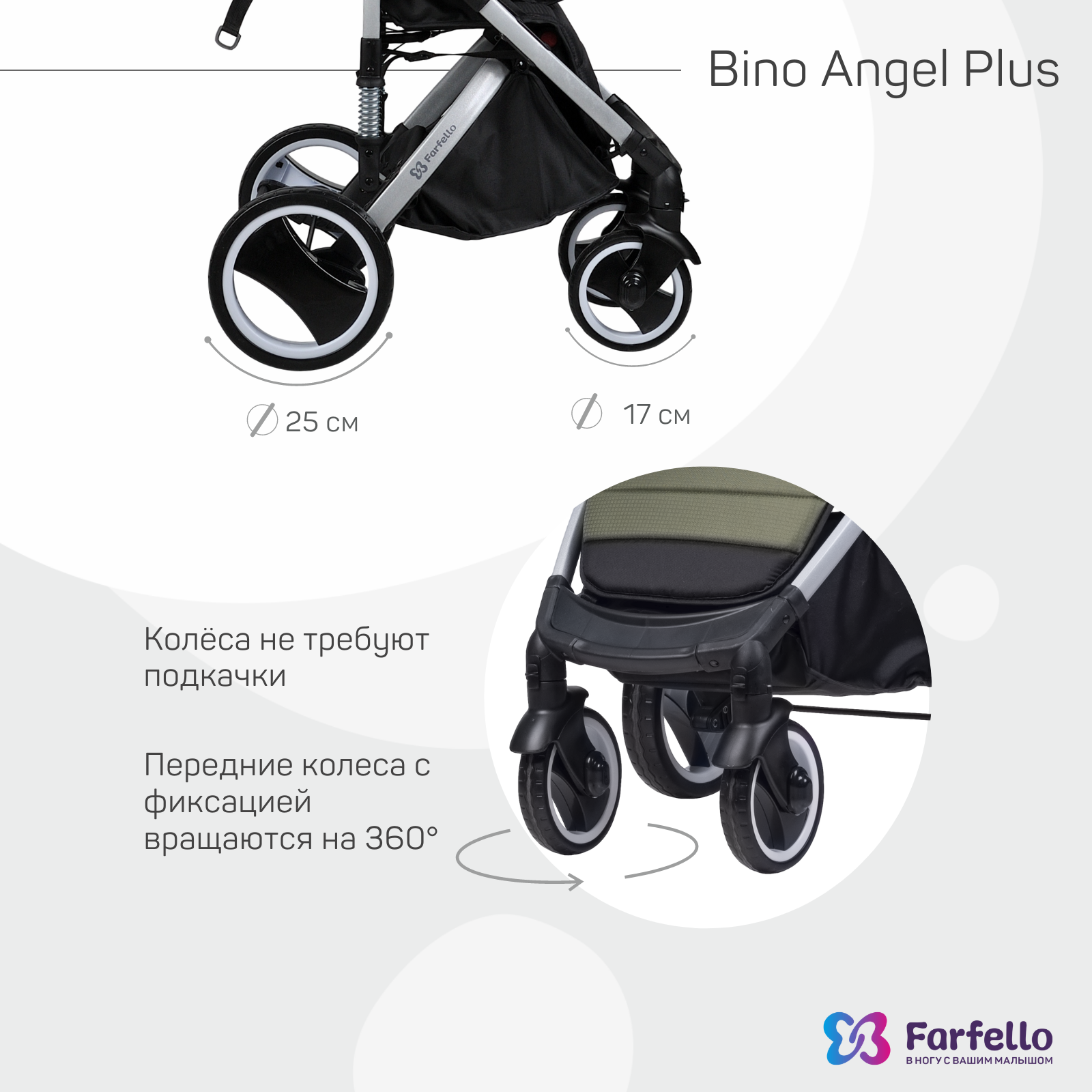 Коляска прогулочная детская Farfello Bino Angel Plus - фото 5