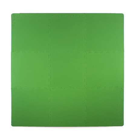 Развивающий детский коврик Eco cover игровой пазл для ползания мягкий пол зеленый 30х30
